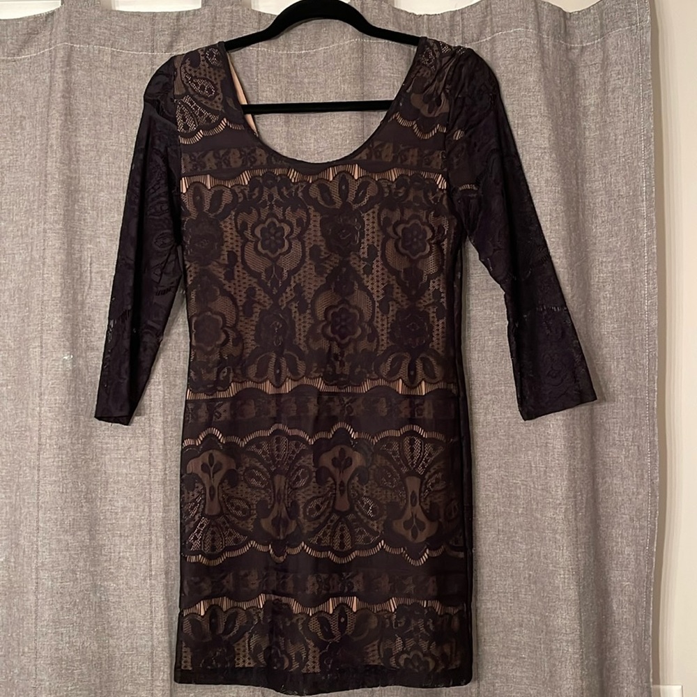 Women’s H&M black lace, long sleeve dress, size Small